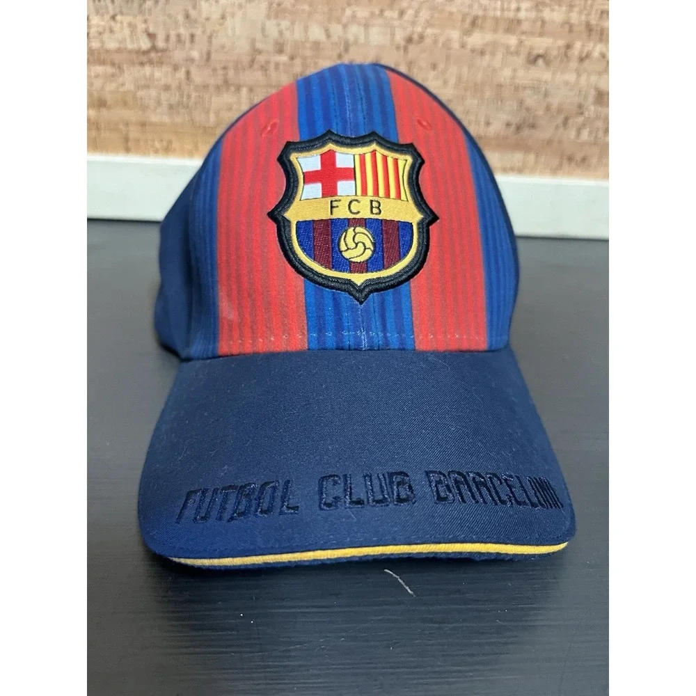 Futobol Club Barcelona FBC Hat Adjustabe Size‎ L/XL MLS Emblem Striped Cap